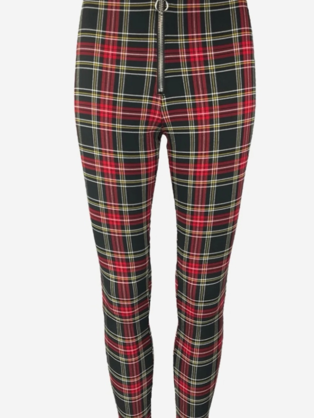 Zara Red and Black Plaid Pants